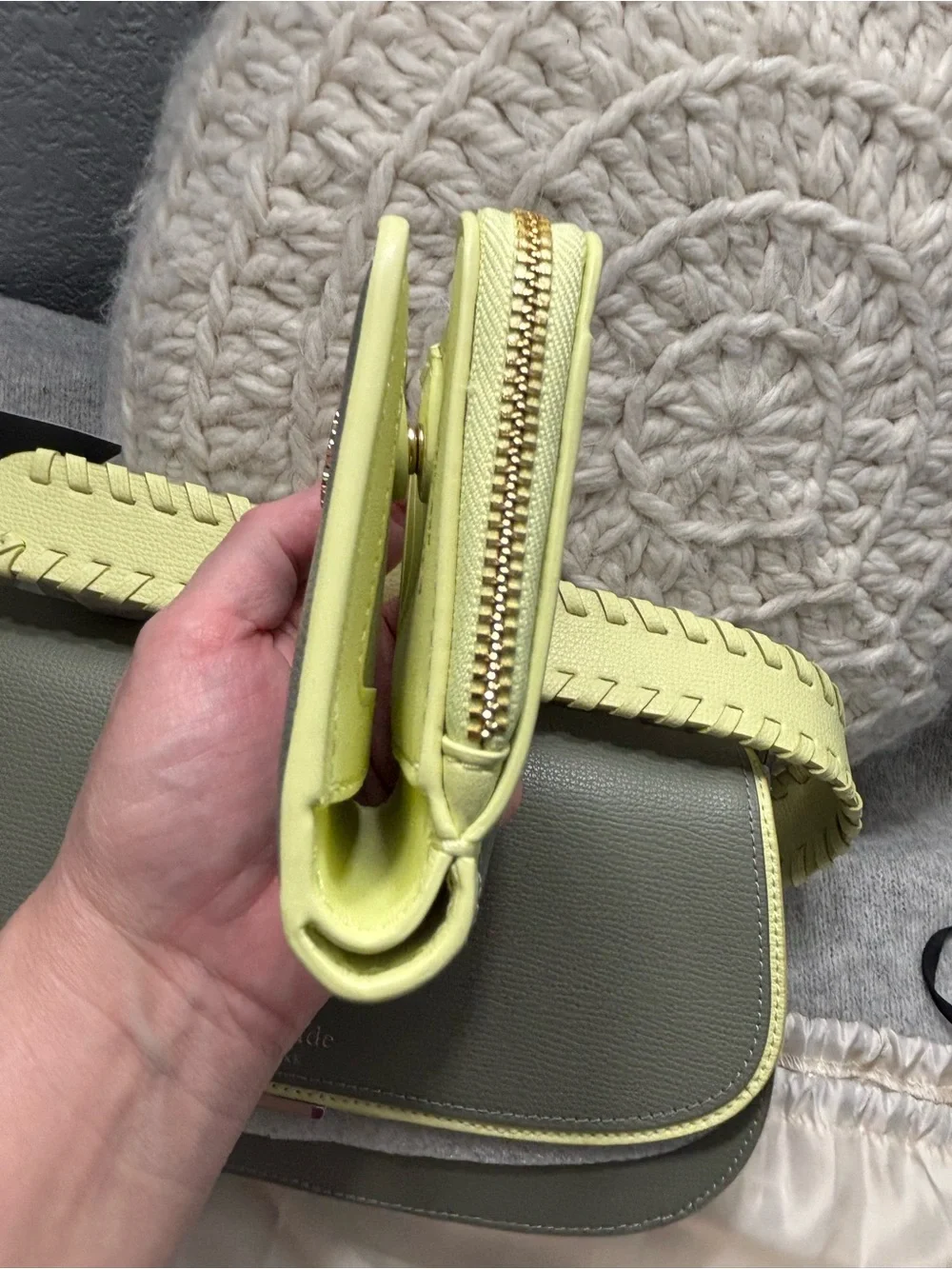 ♠️Kate Spade Quinn Floral Strap Shoulder Bag, Dusky Pine Multi & L-zip wallet